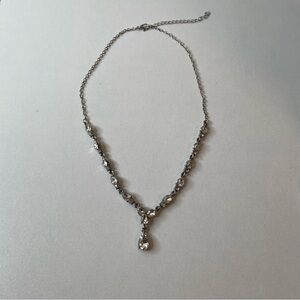 Timeless Silver Beaded Necklace with Crystal Pendant